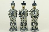 Fine Asianliving Chinese Keizers Porselein Beelden Handmade Set/3