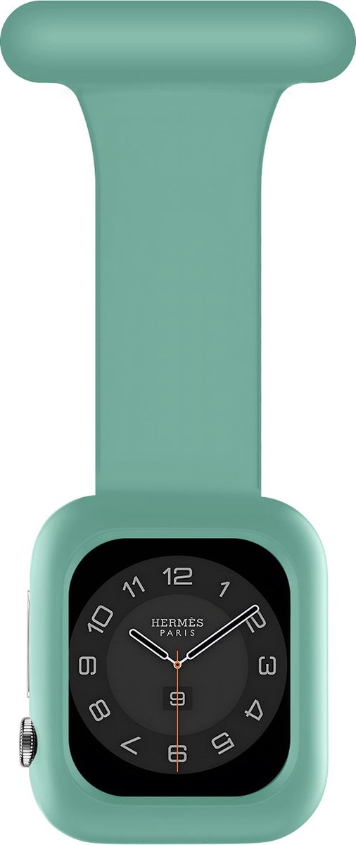 Strap-it Geschikt voor Apple Watch verpleegkundige band met Case - Maat: 42 - 44 - 45mm - groen