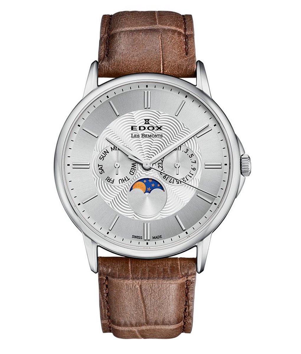 Edox 40002-3-AIN quartz bruin - leder band 3 ATM (handen wassen) | bol.com