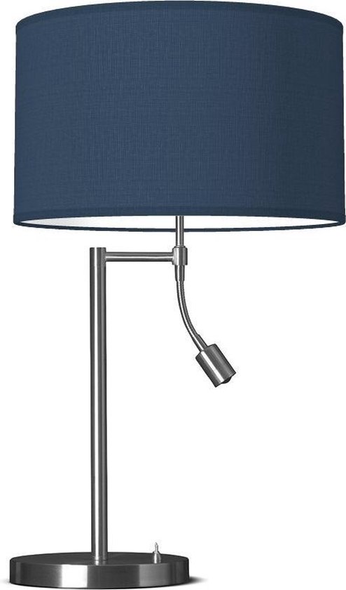Home Sweet Home tafellamp Bling - tafellamp Read inclusief lampenkap en verstelbare LED lamp - lampenkap Ø 35 cm - tafellamp hoogte 47 cm - geschikt voor E27 LED lamp - blauw
