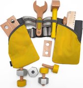 JAKO-O - Jouets ceinture à outils - Bois - 14 pièces - Ceinture à outils réglable pour enfants +2 ans