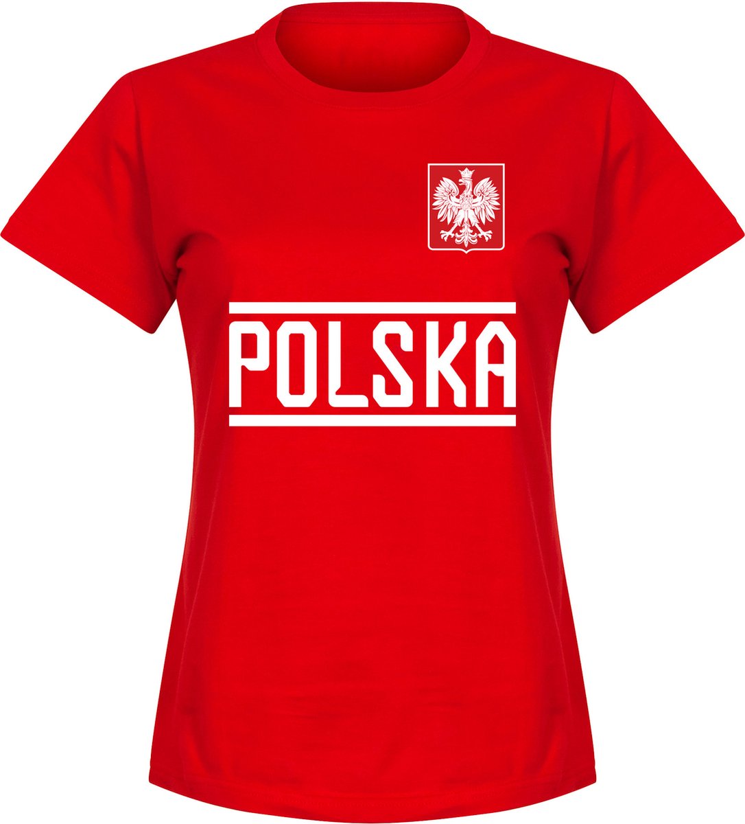 Polen Dames Team T-Shirt - Rood - XXL