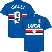 Vialli 9 Retro Team T-Shirt - Blauw - XXL