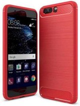 Geborstelde TPU Cover - Huawei P10 Plus - Rood