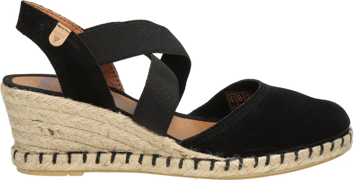 Verbenas Mila Sandalen Touwzool - Zwart - Maat 38