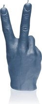 Jeans kleur gelakte Candellana figuurkaars, design: Hand Peace Hoogte 21 cm (30 uur)