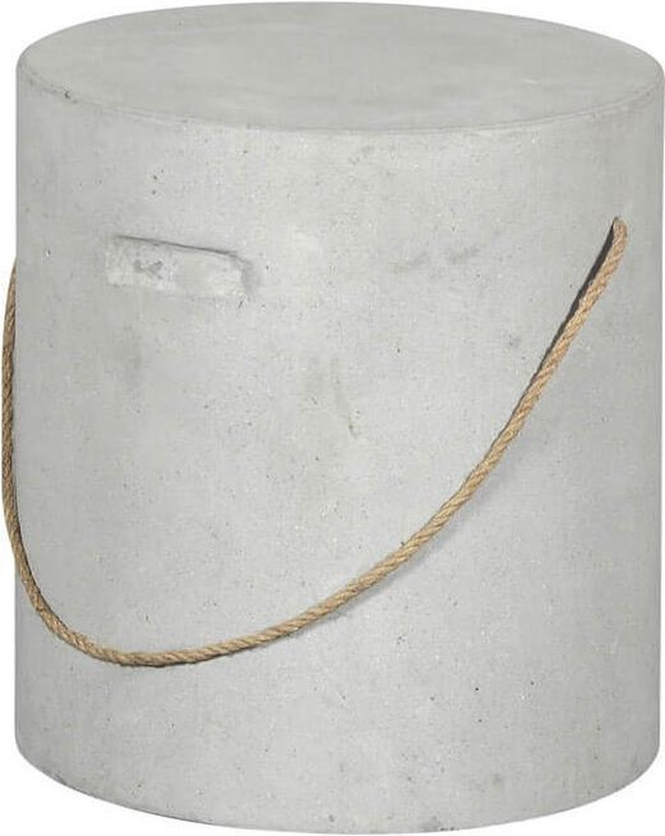 Lisomme Storm Betonlook Krukje - Rond - met Decoratief Touw - Industrieel - Grijs - Ø37 x 40 cm
