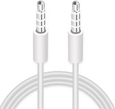 AUX-kabel, 3,5 mm male mini plug stereo audiokabel voor iPhone / iPad / iPod / MP3, lengte: 1 m (wit)