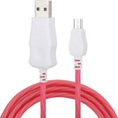 1m Micro-USB-poort zichtbaar licht USB-synchronisatiegegevens / oplaadkabel, voor Galaxy, Huawei, Xiaomi, HTC, LG en andere smartphones, lengte: 1 meter (random color)