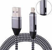 Multifunctionele 1m 3A 8-pins naar USB nylon Opladen audiokabel, voor iPhone X, 8 & 8 Plus, 7 en 7 Plus, 6 en 6s, 6 Plus en 6s Plus (grijs)