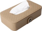 Universal Car Facial Tissue Box Case Holder Tissue Box Fashion en Simple papieren servetzak met servet (Khaki)