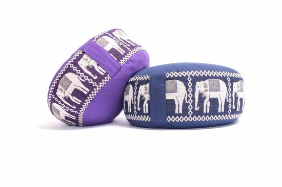 Meditatiekussen rond patroon olifant paars - Yogi & Yogini van Yogi & Yogini — afbeelding 2