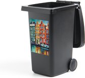 Container sticker Amsterdam - Olieverf - Gracht - Schilderij - Kunst - 40x60 cm - Kliko sticker
