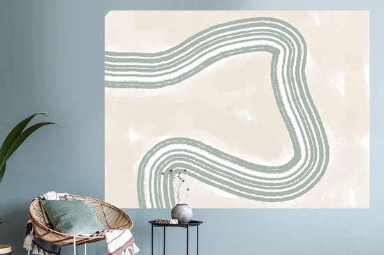 Muurstickers - Sticker Folie - Lijn - Abstract - Design - 160x120 cm - Plakfolie - Muurstickers Kinderkamer - Zelfklevend Behang XXL - Zelfklevend behangpapier - Stickerfolie