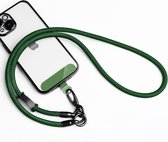 Universele Telefoonkoord - Telefoonketting met Clip - Met Afneembaar Koord - 40 cm Koord - Donker groen