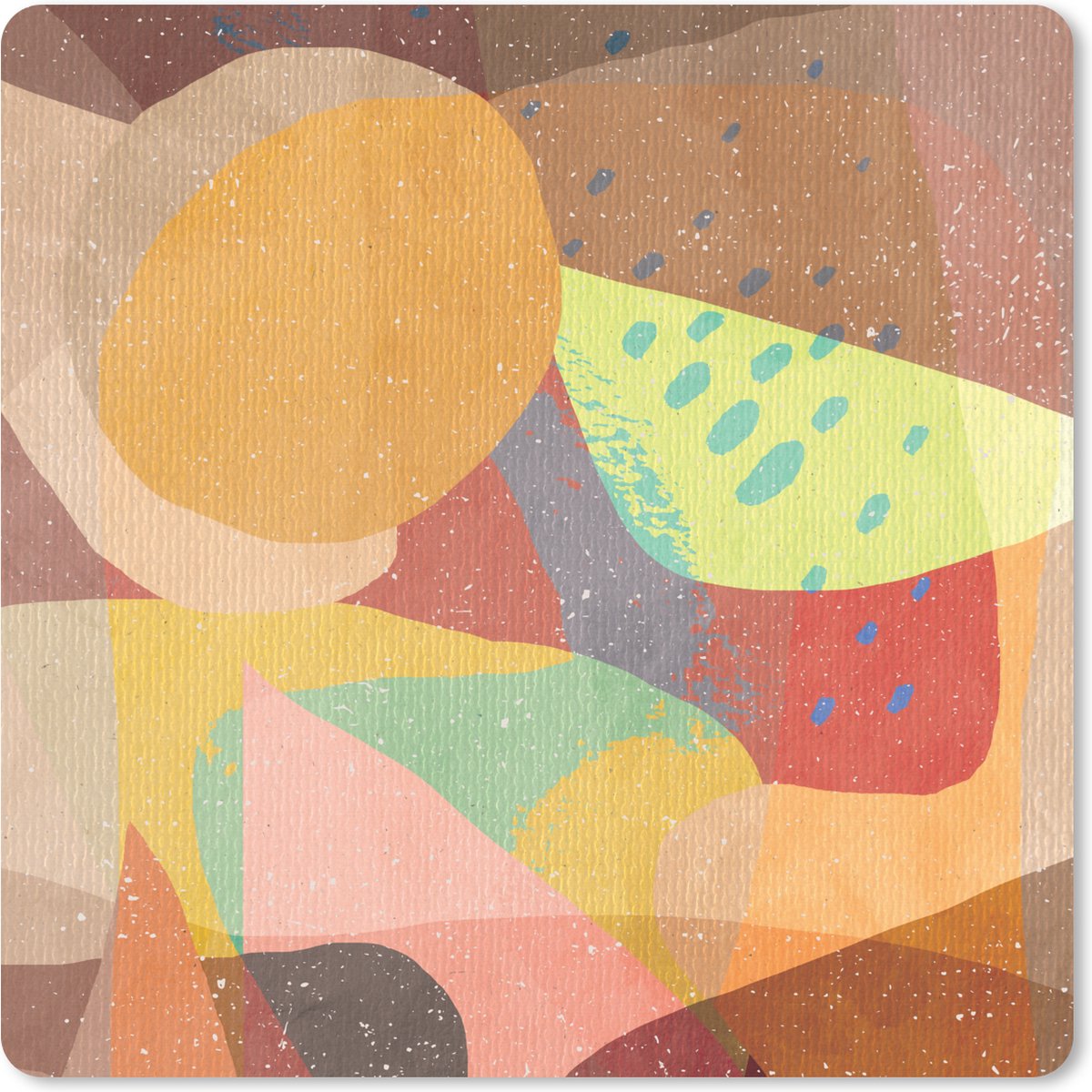 Muismat XXL 80x80 cm - Bureau onderlegger - Bureau mat Abstract - Kunst - Regenboog - Pastel - Bureaumat - Gaming mousepad xl - Bureaulegger groot - Computer deskmat