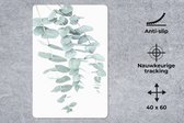 Muismat - Mousepad - Planten - Groen - Natuur - Wit - Bladeren - 40x60 cm - Muismatten