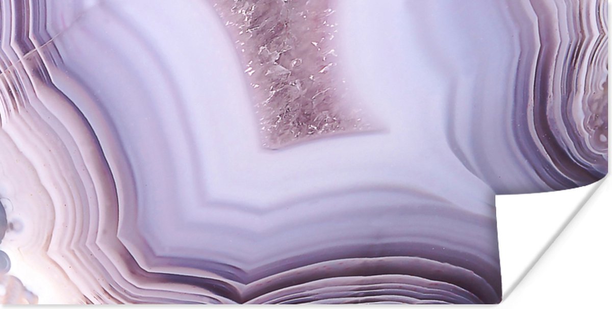 Poster Abstract - Geode - Roze - Edelsteen - 80x40 cm