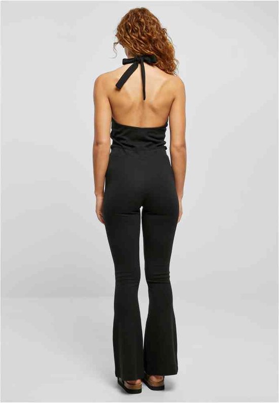 Urban Classics - Stretch Interlock Neckholder Jumpsuit - S - Zwart