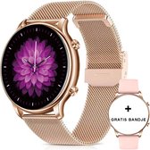 Xelar Smartwatch Dames - Stappenteller - Saturatiemeter - Bellen - Hartslagmeter - Moederdag cadeautje - Geschikt voor iOS & Android - Rose Goud