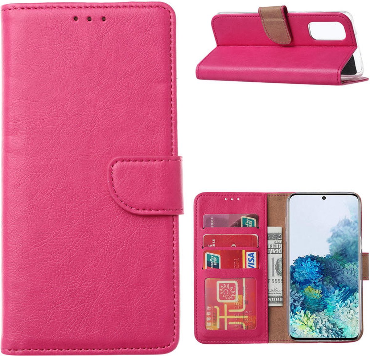 Cityhoesje-Bookcase incl. Pasjeshouder geschikt voor Samsung Galaxy S20