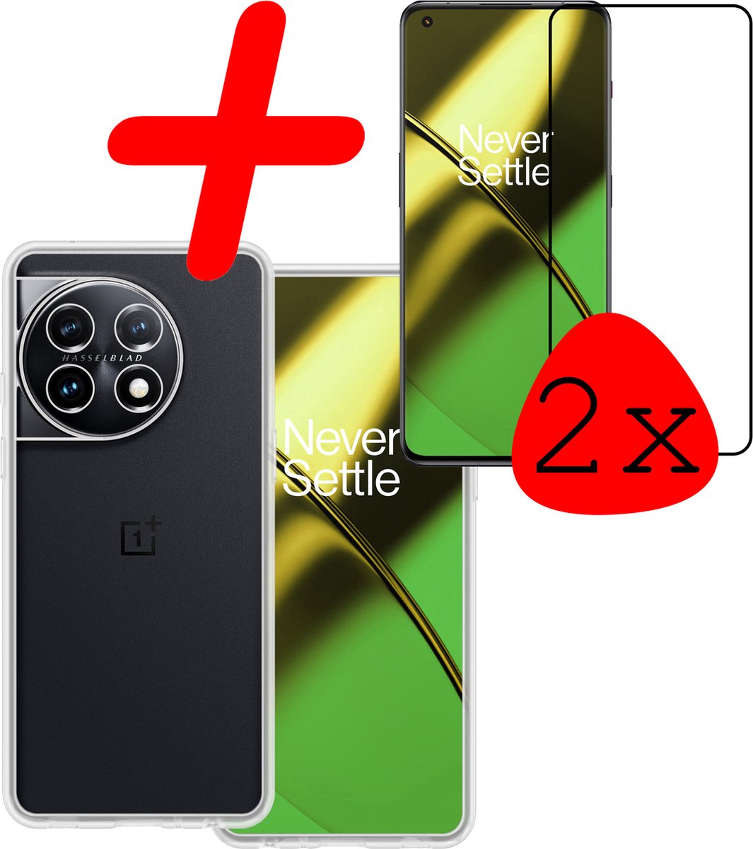 2x Protection en verre pour smartphone OnePlus