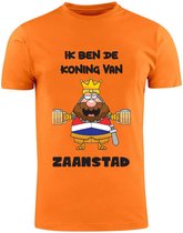 Ik ben de Koning van Zaanstad Oranje Heren T-Shirt | Koningsdag | Shirt