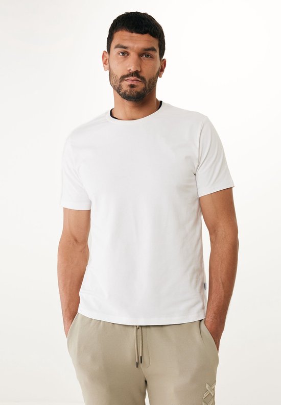 T-shirt Short Sleeve With Yarn Dye Tippings Mannen - Off White - Maat M