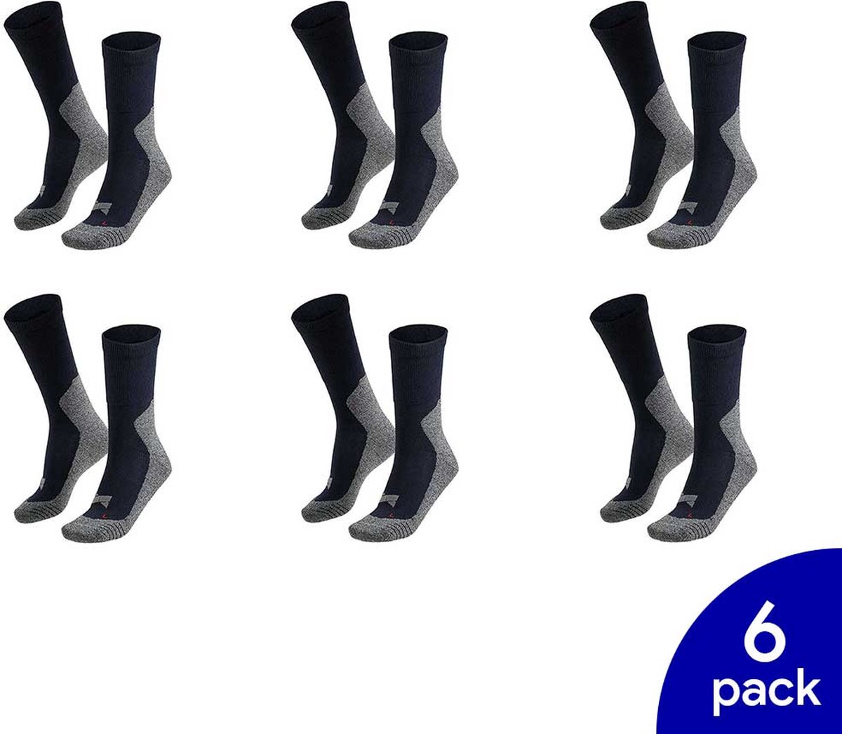 Xtreme 6-Pack Wandelsokken Coolmax® Ventilatie Anti-Blaar Heren Dames marine 35-38 122781000 Blauw