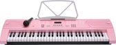 Fazley FKB-050-P Keyboard Piano - 61 Toetsen - Met microfoon - Voor beginners - Roze
