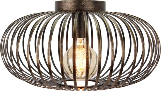 Chericoni Curvato Plafondlamp - 1 lichts - Ø40cm - E27 - Brons