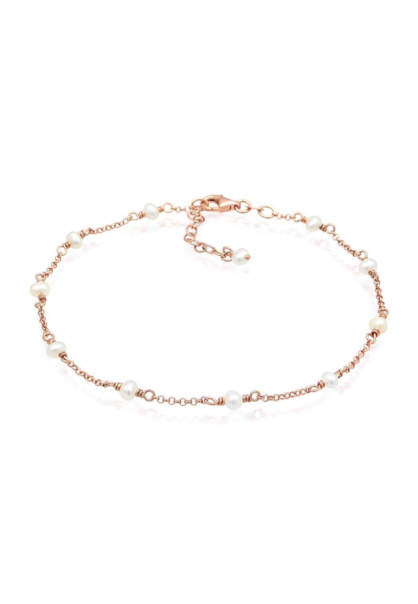 Elli - Enkelbanden - Dames Enkelbandje Elegant met Zoetwaterparels in 925 Sterling Zilver - Dames