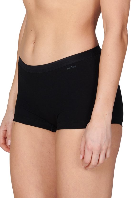 Zwarte shorts met hoge taille en merklogo op de zijkant.