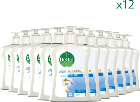 Dettol Handzeep - Antibacterieel - Extra Care Gevoelige en Normale Huid Lotus & Kamille 250ml x12 - Voordeelverpakking
