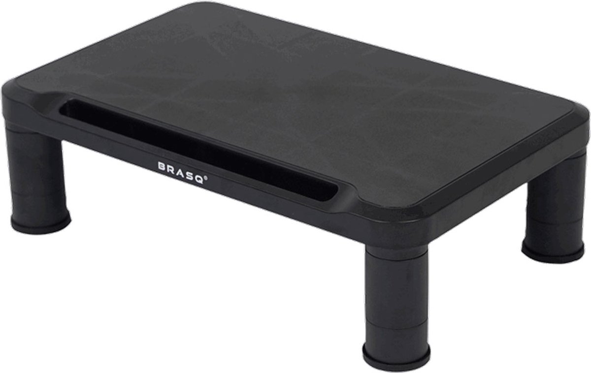 BRASQ Monitorstandaard Zwart MS100 monitorverhoger verstelbaar