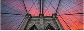 Poster Glanzend – Uitzicht vanaf Brooklyn Bridge, New York City - 90x30 cm Foto op Posterpapier met Glanzende Afwerking