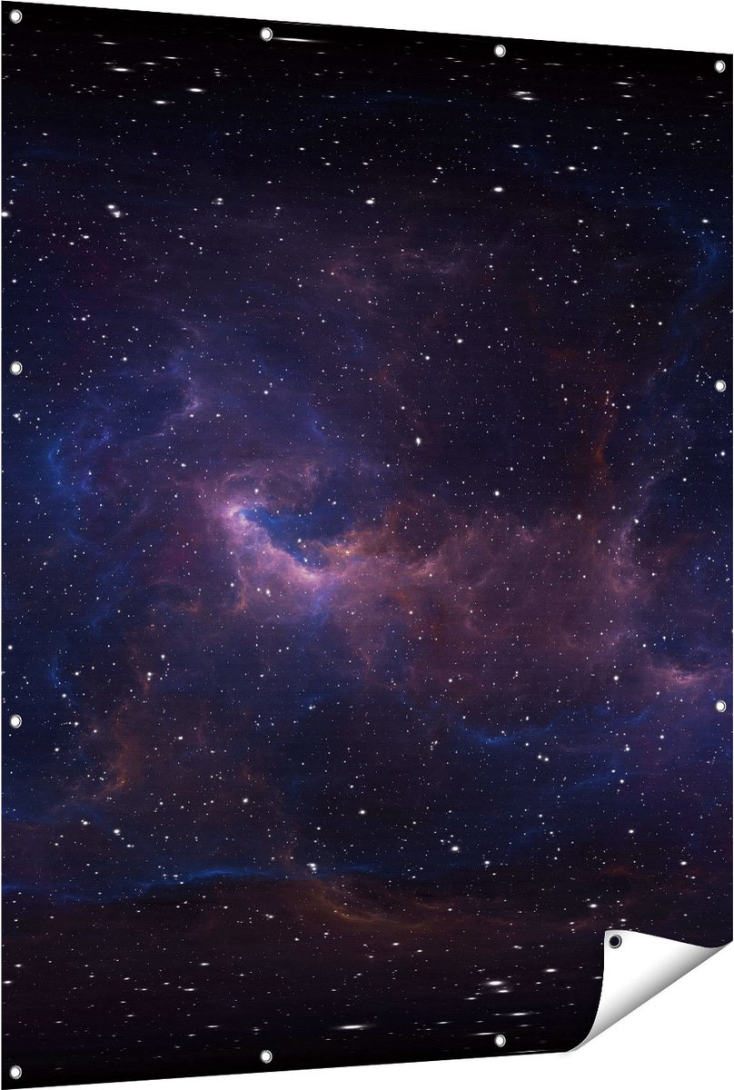 Gards Tuinposter Ruimte met Sterren - Heelal - 120x150 cm - Tuindoek - Tuindecoratie - Wanddecoratie buiten - Tuinschilderij Multikleur