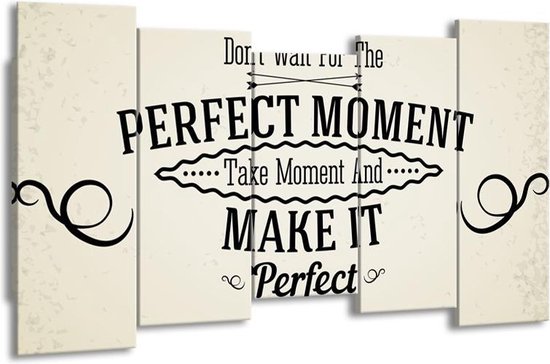 Peinture | Texte de peinture sur toile, moderne | Crème, noir | 150x80cm 5Liège | Tirage photo sur toile