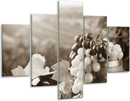 Peinture sur verre Raisins, Cuisine | Sépia | 100x70cm 5Liège | Tirage photo sur verre |  F006815