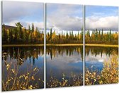 Glasschilderij Natuur - Blauw, Groen, Grijs - 120x80cm 3Luik - Foto Op Glas - Geen Acrylglas Schilderij - GroepArt 6000+ Glas Art Collectie - Maatwerk Mogelijk