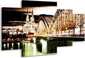 Pont de peinture sur toile | Marron, vert, blanc | 160x90cm 4 Liège
