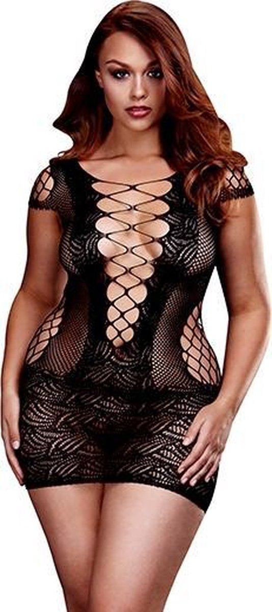 Goedkoopste Corset Front Lace Mini Dress Queen Size Baci Lingerie BW3126