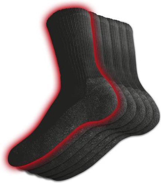 Smarttex Thermische sokken, 6 paar, zwart, maat 36/41 | bol.com
