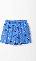 Woody losse boxershort jongens/heren – blauw met walvis all-over print – 231-2-QLB-Z/928 – maat 164