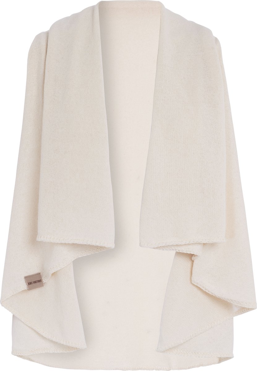 Knit Factory Senna Omslagvest - Stola voor in de zomer - Beige stola - Gemaakt van 50% gerecyceld katoen - Beige - 36/44