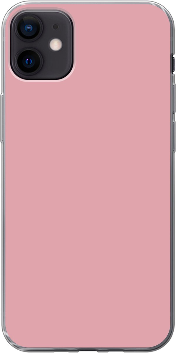 Telefoonhoesje Geschikt voor iPhone 12 mini hoesje - Roze - Kleuren - Interieur - Effen - Kleur - Siliconen Telefoonhoesje Telefoonhoesje