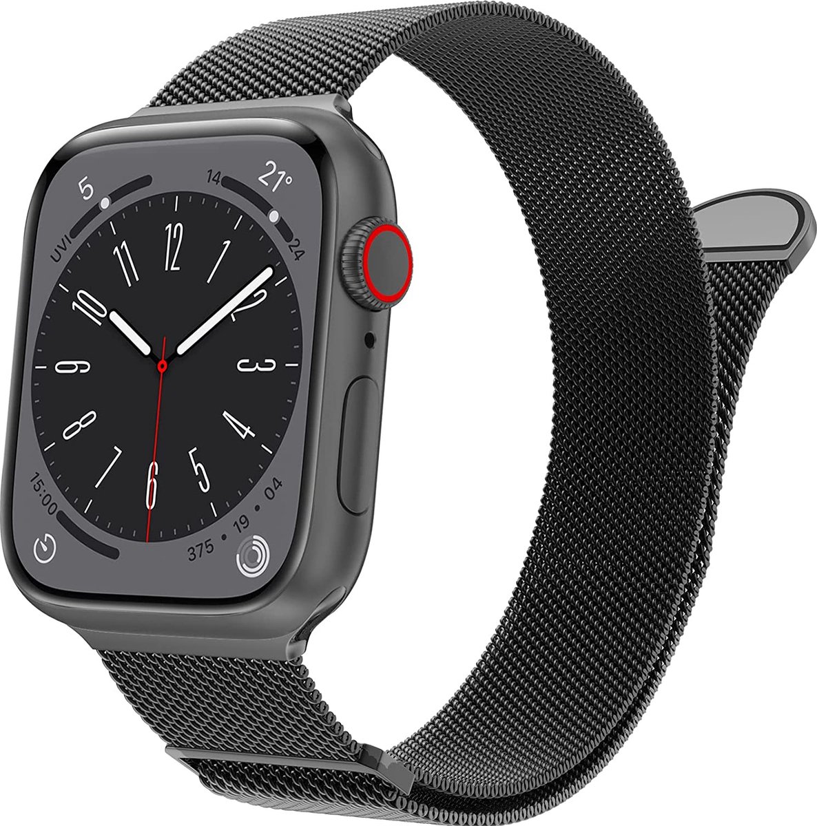 Milanese bandje voor Apple Watch 38/40/41mm Zwart