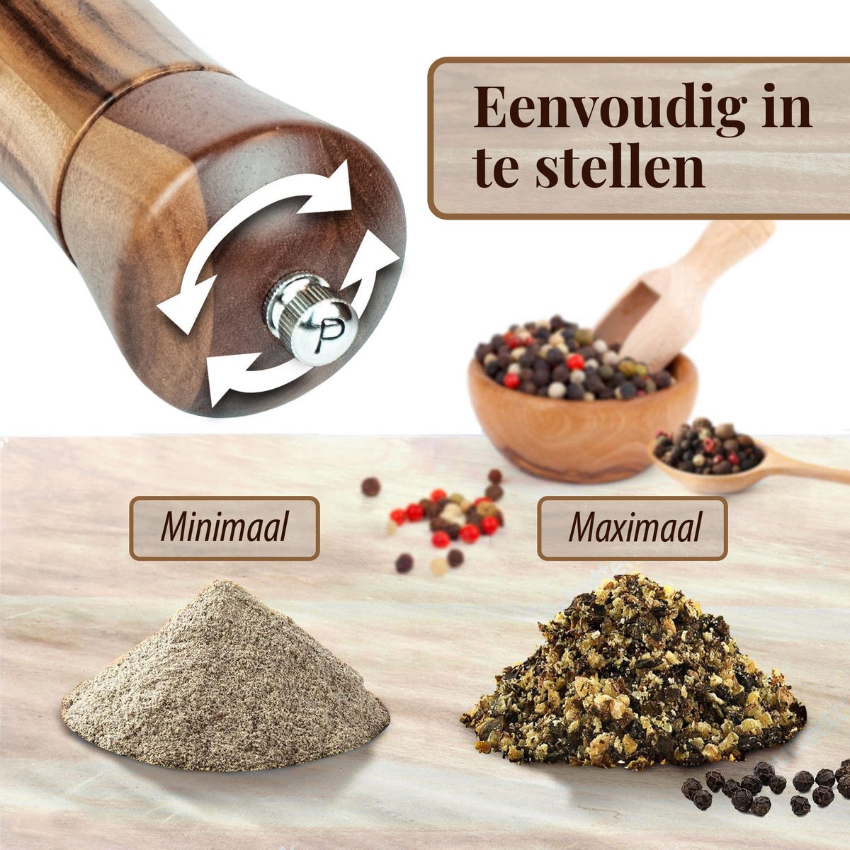 Dieux Dieux 15CM Peper- en Zoutmolenset - afbeelding 3