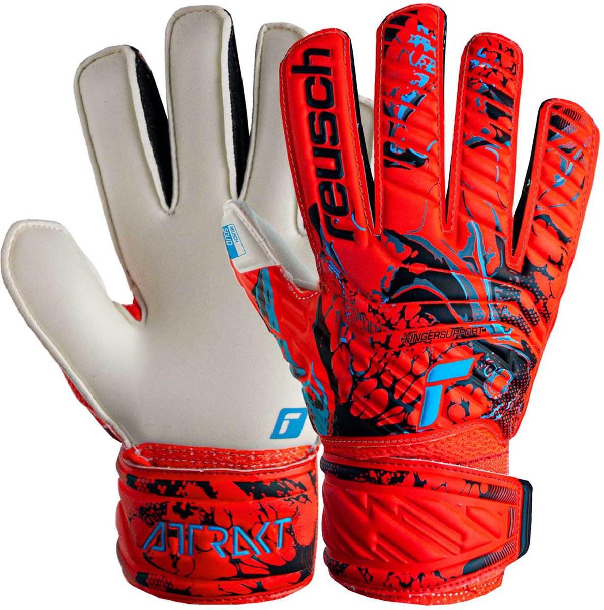 Reusch Attrakt Solid Finger Support Junior Keepershandschoenen Oranje 8
