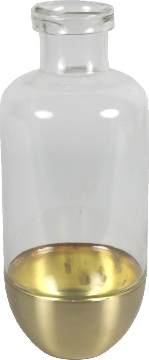 Countryfield Bloemenvaas Mystik - Glas - transparant/goud - 14 x 31 cm